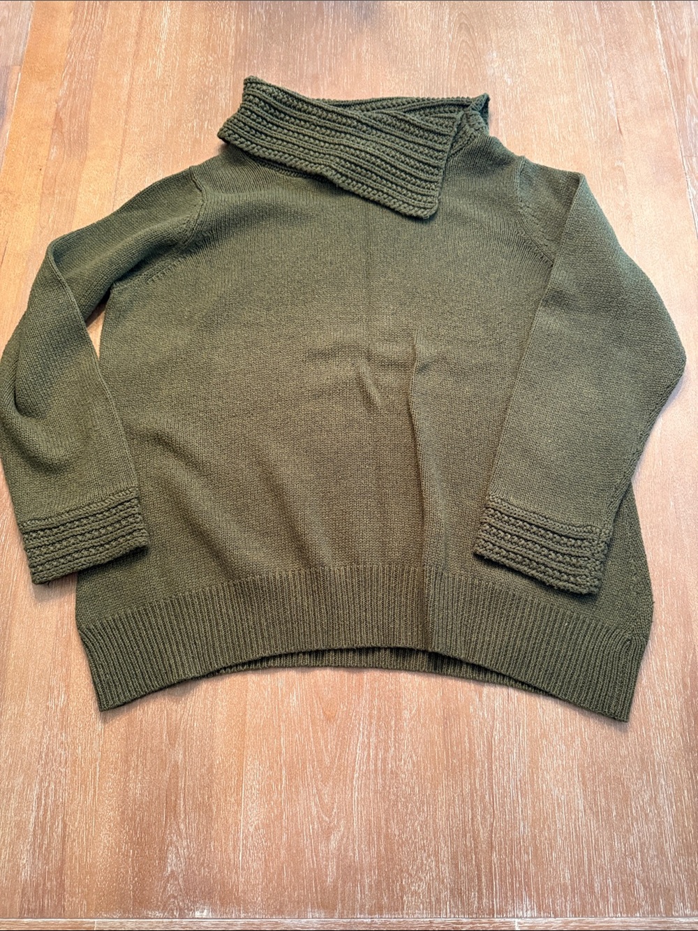 Coldwater Creek Olive Green Cowl Neck Sweater